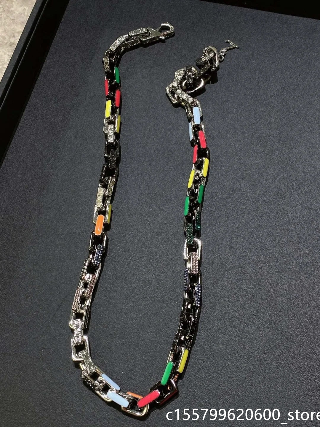 Paris High Quality Punk Square Luxury designer Chain Necklace Hip Hop Pendants Quenching Thick Link Chain Collar Gothic Jewelry Men Cuban MONOGRAM C