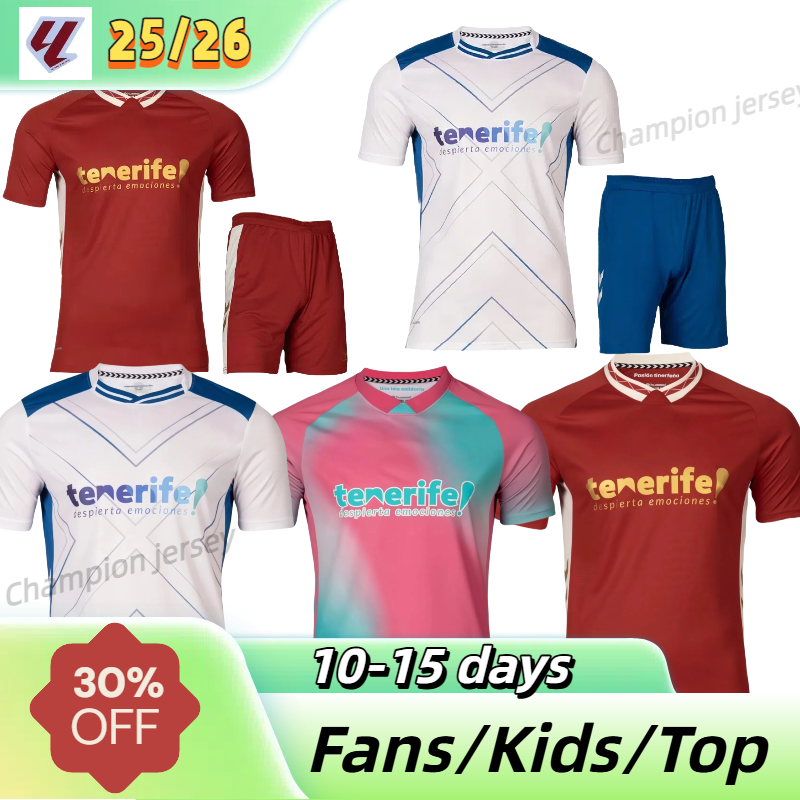 2025 2026 Tenerife Mens shirts 24 25 26 GALLEGO ZORRILLA MO DAUDA BUNUEL ROMERO SIPCIC MARTINEZ LOPEZ home away Football Shirt Short Sleeve Uniforms