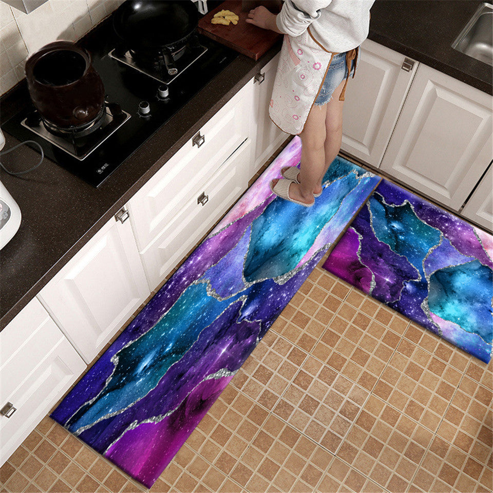 Colorful Star Sky Floor Mat Non-slip Doormat Entrance Hall Kitchen Runner Mat Bedside Rug Bedroom Area Rug Balcony Bathroom Mat