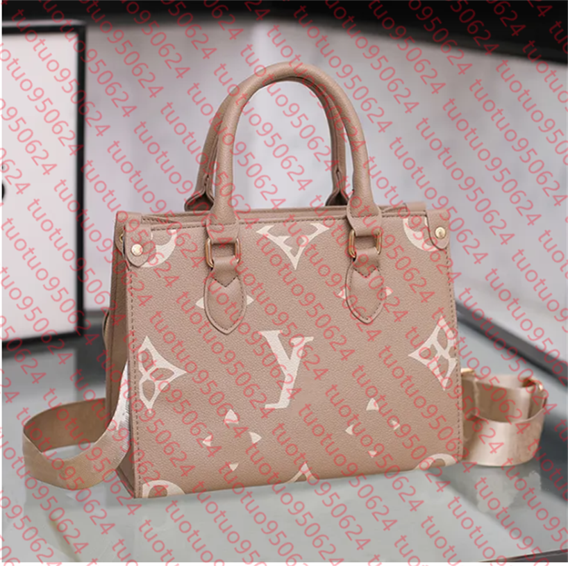 Luxury Designer Bag On the go Embossed Flower Large Capacity GM MM The Tote Bag Fashion Women Shoulder Shipping Bags Handbag Lady Crossbody Female b