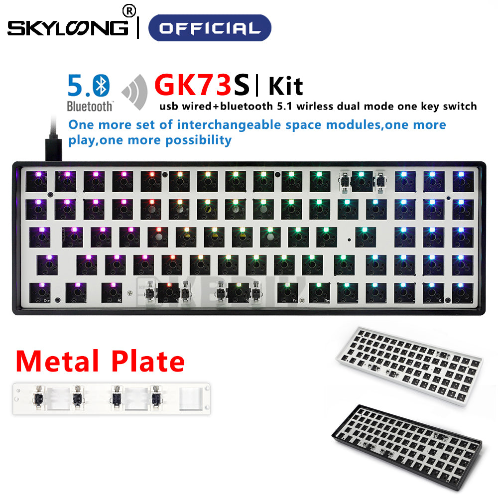 GK73 GK73S KIT Mechanical Keyboard Custom DIY RGB MX Kailh Box Switch Hot Swapping With Driver Software Program Macro