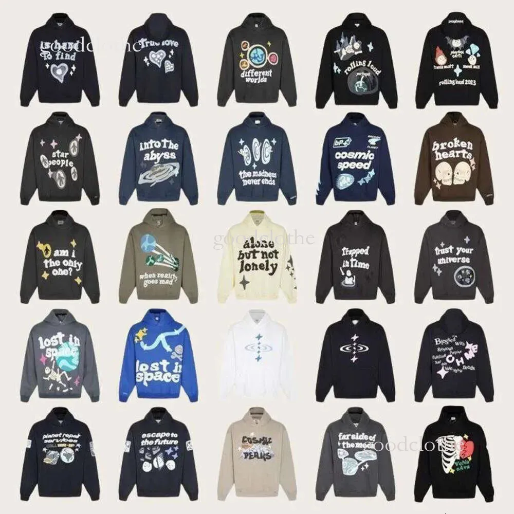 Hoodie Mens Pullover Graphic Foam Tracksuit Planets Hoodies Letter Print Shirts Graffiti Long Sleeve Pullover O-Neck Hip Hop Sweatshirt Tops US SIZE