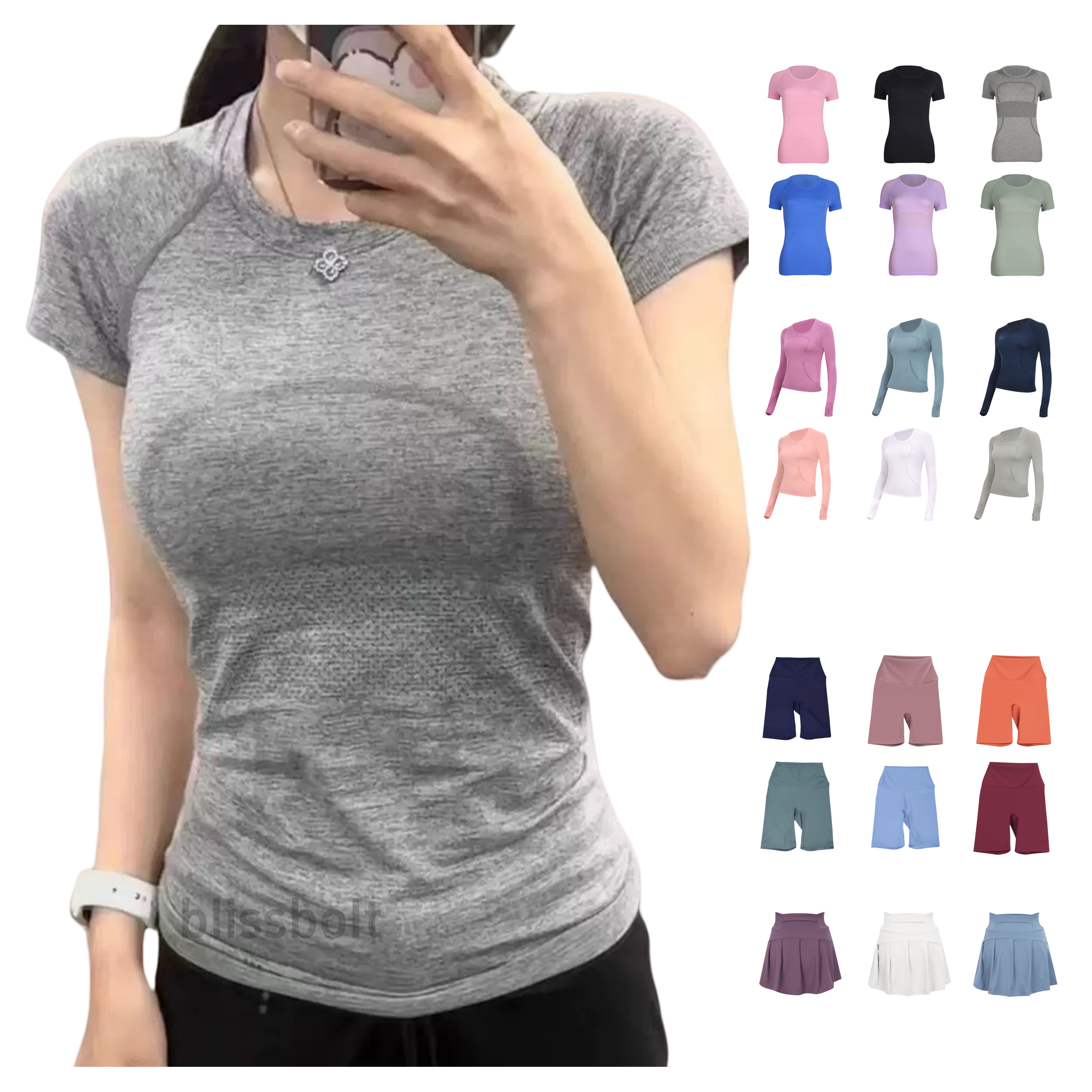 2025 Women&#039;s Yoga Shirt Long Sleeve Swiftly Tech T-shirt shorts lemonize skirts High Elastic Breathable Running Align sets Seamless lemonize Sw