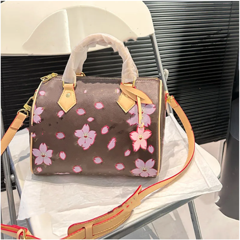 Sakura women Crossbody Bags Messenger Purse Flower Luxurys Designers Bags Handbag Wallets Bag Card Holder pouch Laptop Bag 25CM