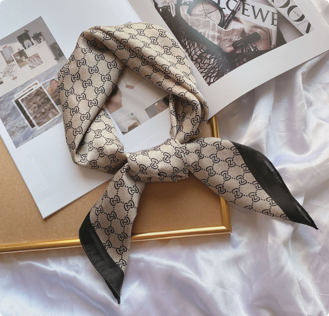 24style 70x70cm Fashion Scarf Floral Silk Scarf Headband for Women Scarves Paris Shoulder Tote Lage Ribbon Head Wraps