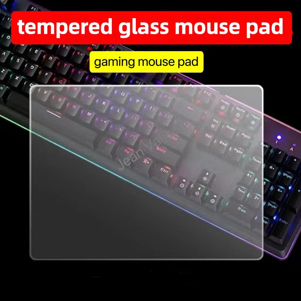 Tempered Glass Mouse Pad Game Mice Pad Transparent Mute Desk Anti-Slip Waterproof Gaming Office Keyboard Accessorie for FPS CSGO