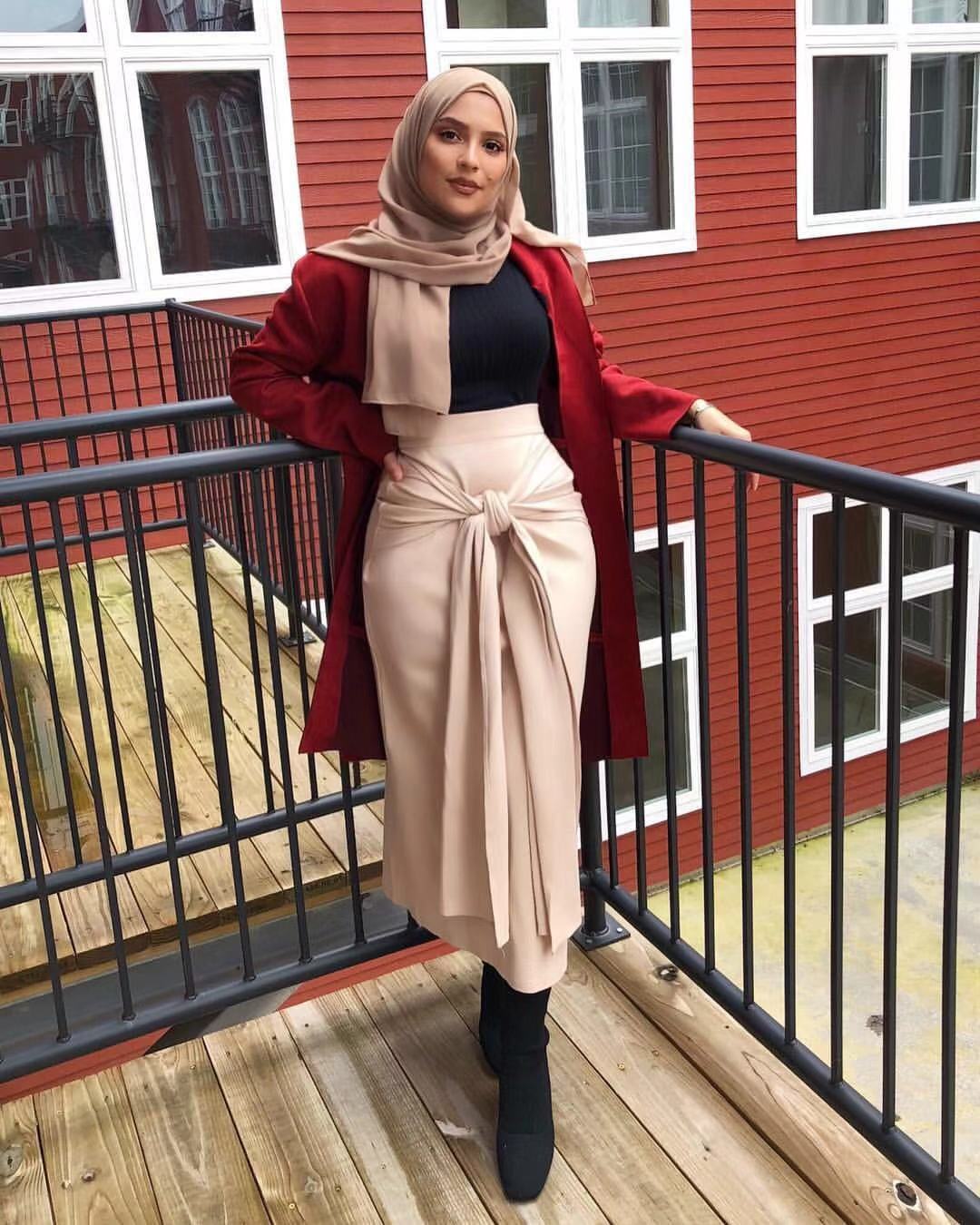 High Waist Muslim Long Skirt Women Lace-up Skinny Slim Pencil Skirts Islam Fashion Ankle-length Maxi Skirts Islamic Clothing
