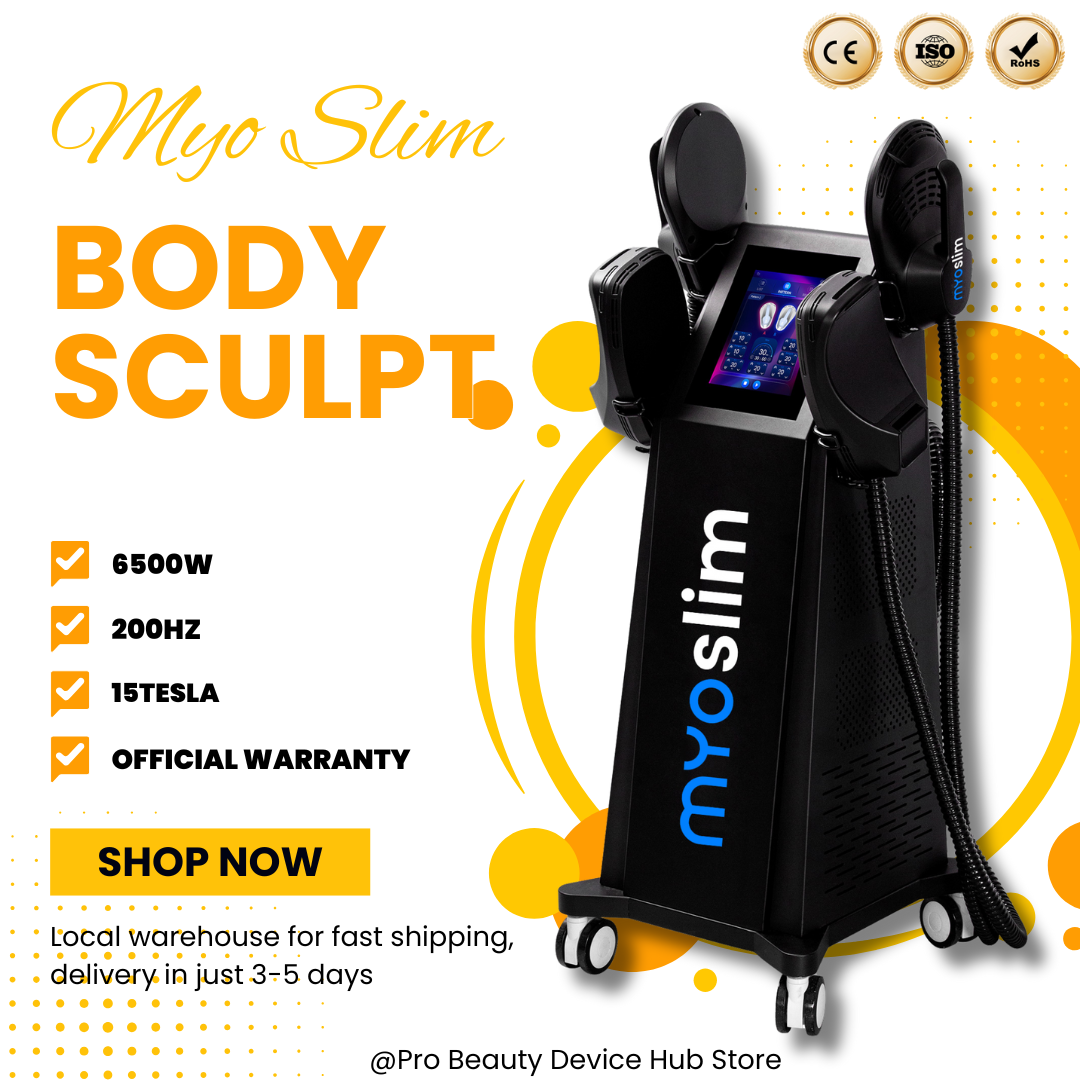 Myoslim EMS RF Electrical Muscle Stimulation 6500W Body Sculpting Device for Fat Reduction Muscle Strength and Shaping