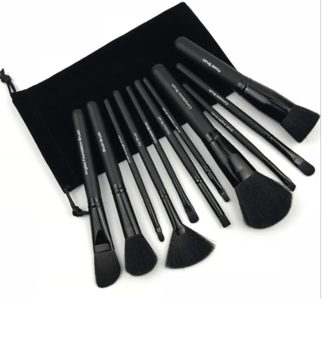 11pcs-set MC Makeup Brush Set Face Cream Power Foundation Brushes Multipurpose Beauty Cosmetic Tool Brushes Set with Pouch Bag
