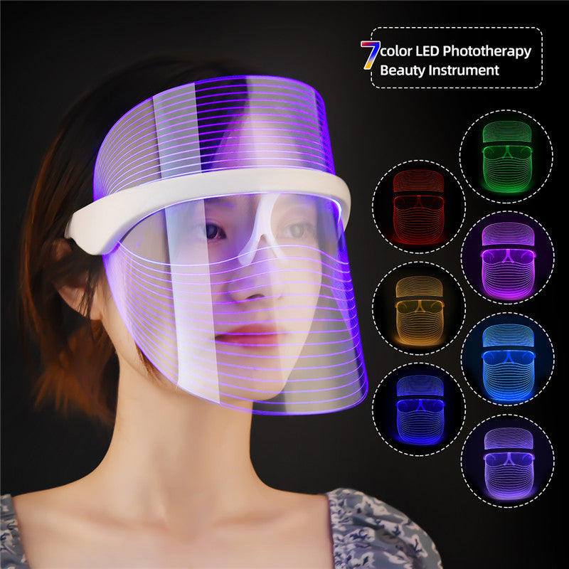 7 Colors LED Photon Laser Facial Mask Skin Tighten Photonic Anti-aging Acne Wrinkle Removal Face Light Beauty SPA