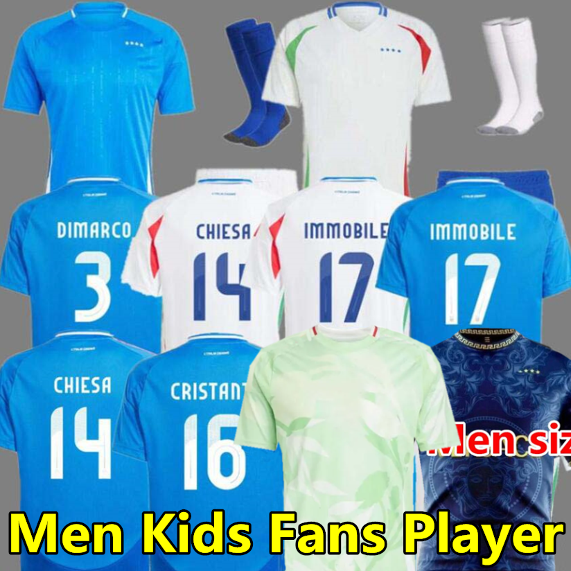 Italia FANS Player 2024 2025 BONUCCI soccer Jerseys JORGINHO INSIGNE VERRATTI FOOTBALL SHIRTS CHIESA BARELLA CHIELLINI PELLEGRINI 24 25 ItalyS men k