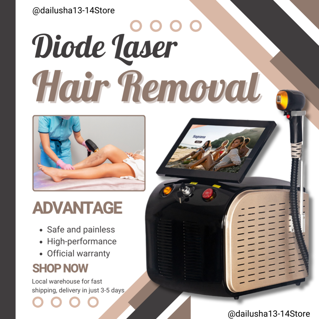 808nm Diode Laser Hair Removal Device Ice Titanium Alexandrite Machine Full Body Pain-Free Epilator