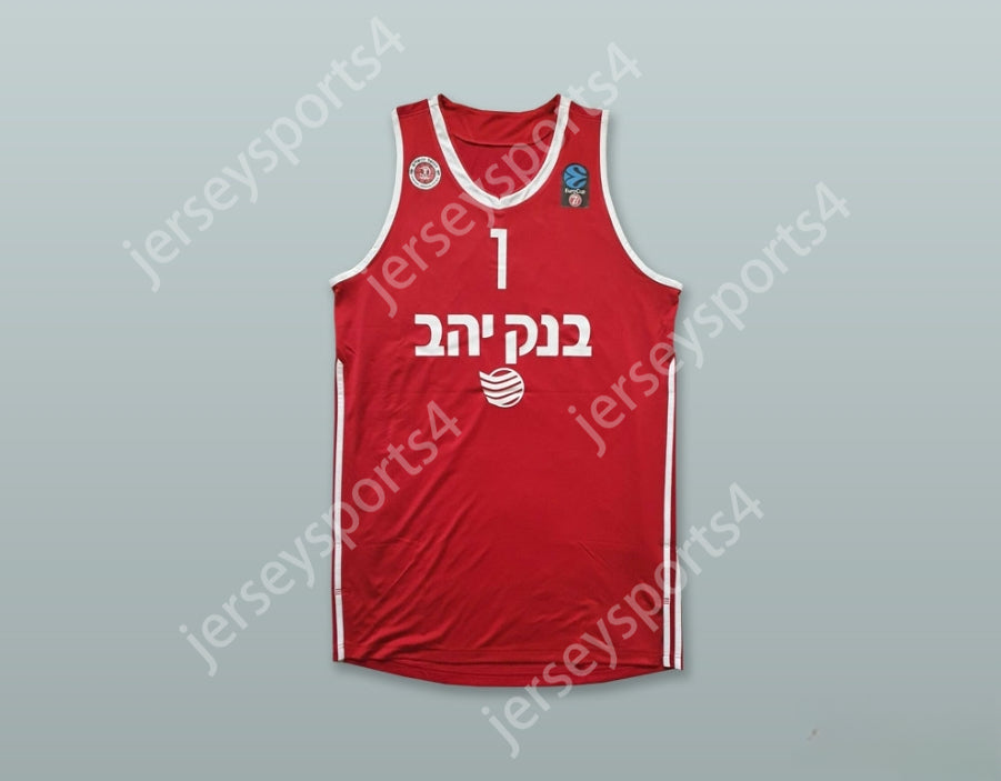 CUSTOM NAY Name Youth-Kids AMARE STOUDEMIRE 1 HAPOEL TEL AVIV ISRAEL BC BASKETBALL JERSEY Top Stitched S-6XL