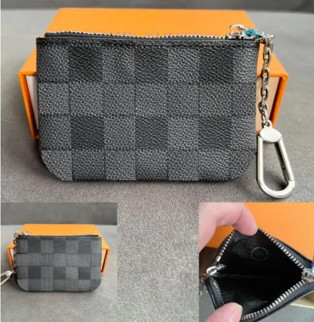 sic Graphite Wallet Bag Card Holder Case Passport Key Pouch Wristlets Mens Keychain Zipper Pocket