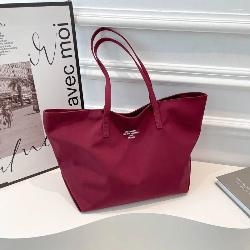 Totes Large Capacity Waterproof Nylon Shoulder Bag Solid Zipper Casual Tote Handbag 2025 Bags For Women Bolsas Femininas