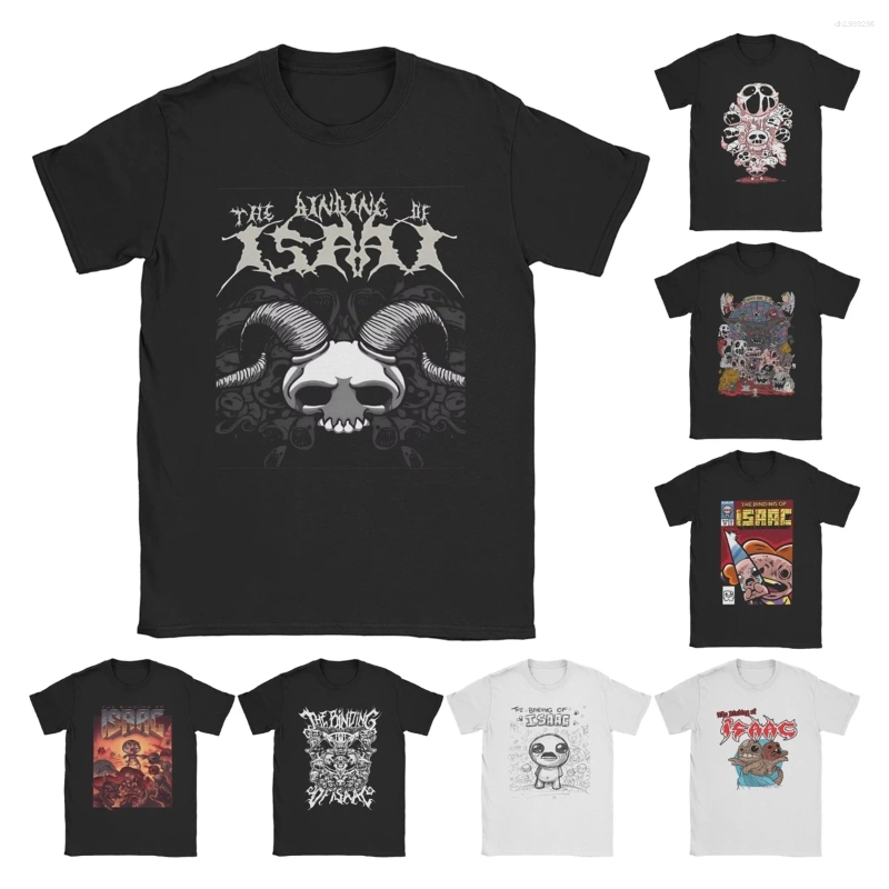 Men&#039;s T Shirts Awesome The Binding Of Isaac Video Game T-Shirt Men O Neck Pure Cotton Cartoon 90s Short Sleeve Tees Plus Size Tops