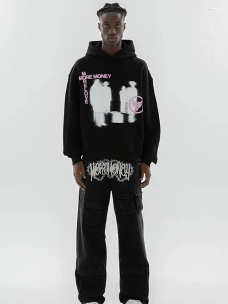 Men&#039;s Hoodies American Retro Punk Hoodie High Street Luxury Fashionable And Trendy Design European Outerwear For Men Women