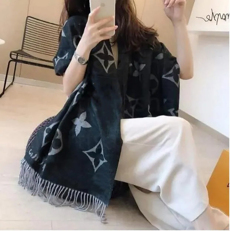 High Quality Brand New Designer Scarf Scarf Cashmere Thick Shawl Women Winter Wram Pashmina Long Wraps Hijab With Tassel Bufanda Foulard Gift
