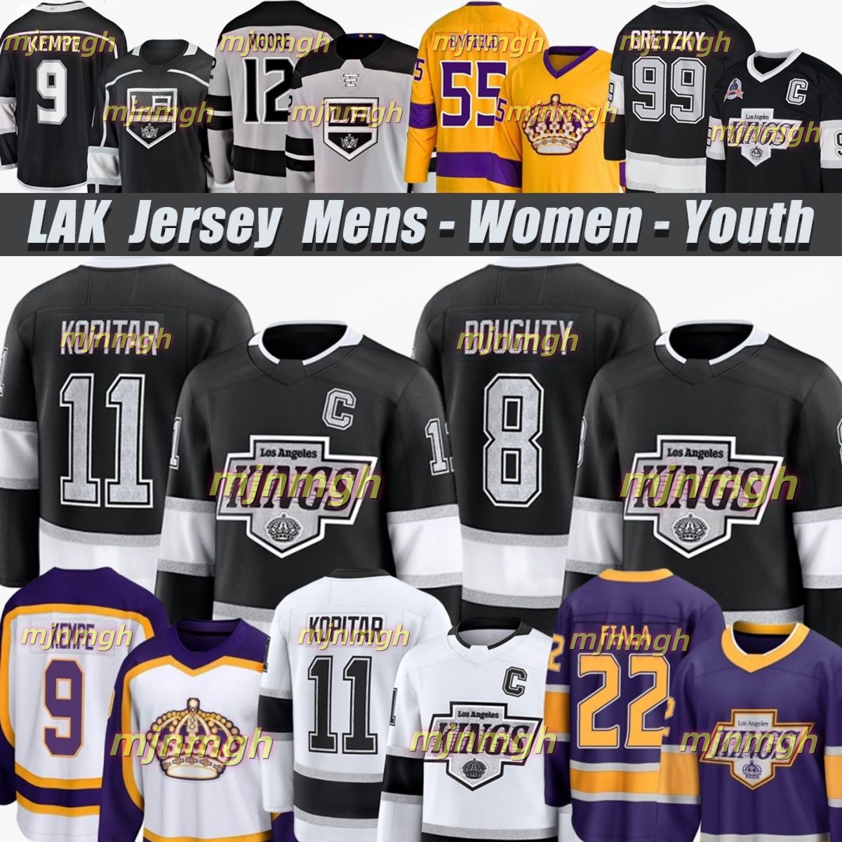 2025-26 #11 Anze Kopitar Jersey LA Hockey Jersey Kings Jersey #9 Adrian Kempe #8 Drew Doughty #22 Kevin Fiala #55 Quinton Byfield #99 Wayne Gretzky