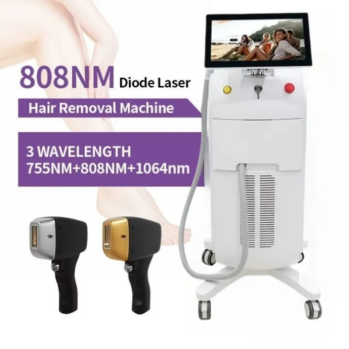 Portable Triple Wavelength Diode Laser Hair Removal Device For Clinic And Spa Fast Hair Reduction And Skin Rejuvenation System