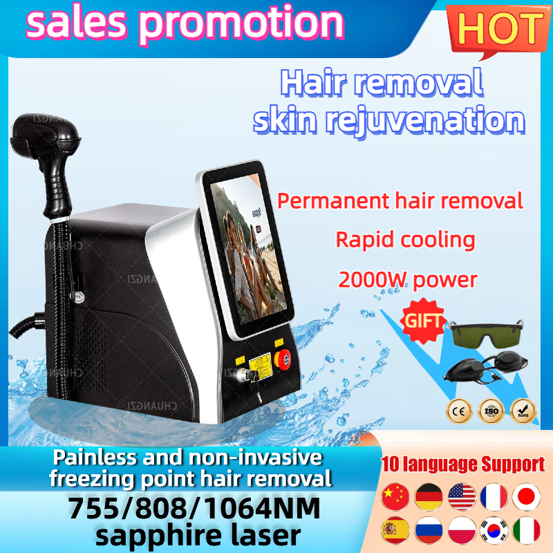 Diode Laser Hair Removal 3000W High Power New LCD Touch Screen 808NM Painless Hair Removal Permanent Hair Removal Machine