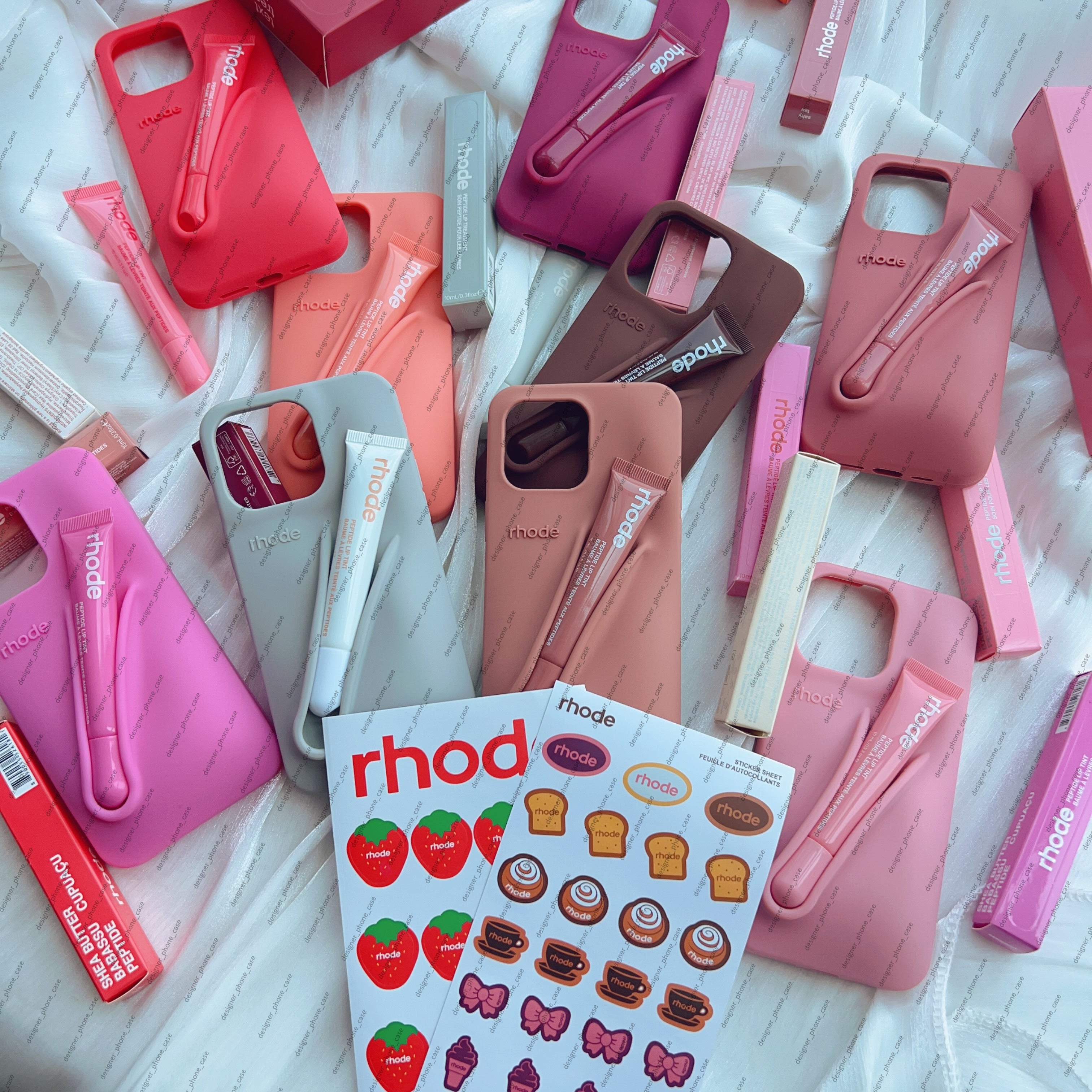 Dhgate phone case airpodspro max Lipstick Portable Case Design Lip Gloss Lipstick Lip Balm Silicone rhode Phone Case for iPhone 16 15 14 13 12 11 Pr