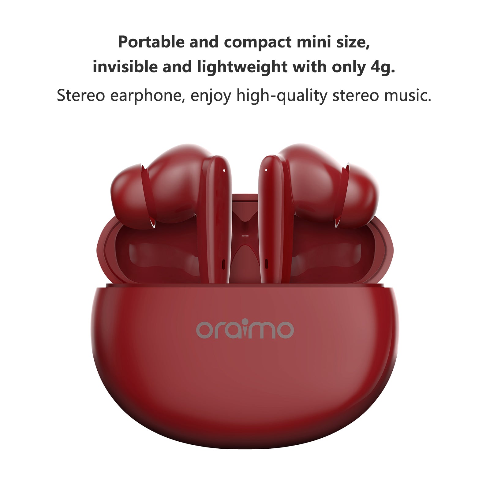 Oraimo OEB-E02D Mini Earbuds Headset True Wireless BT Headphones IPX4 Waterproof Sports Headset with Mic for Running Traveling