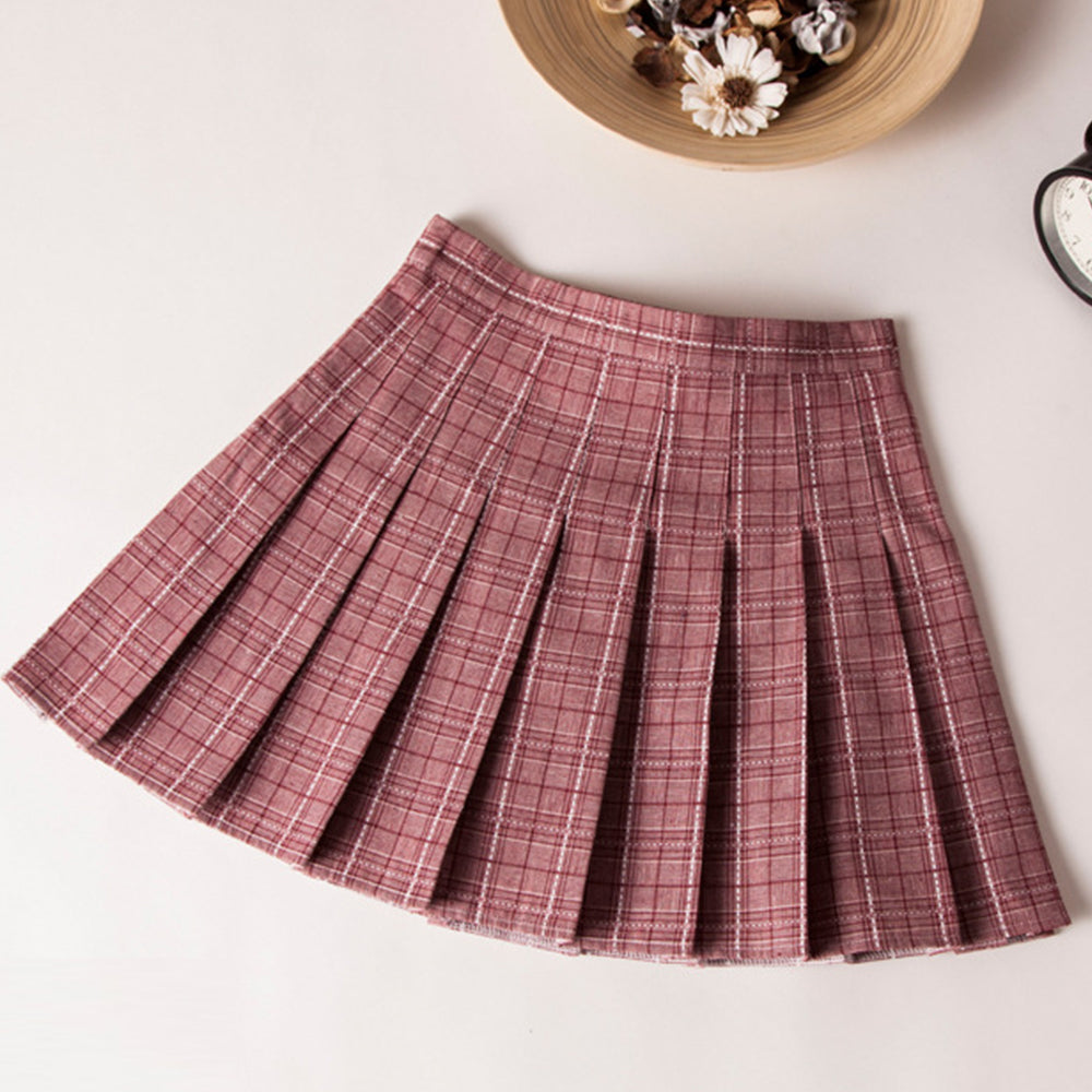 Blackday Young Girl Skirt Pleated Plaid Skirts Womens High Waisted Checkered Skirt Harajuku Dancing Korean Style Sweat Short Mini Skirts