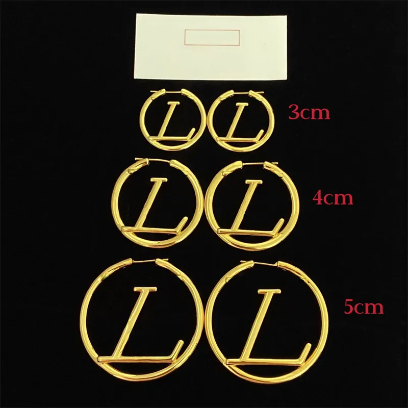 2023 Women Hoops Earrings Fashion Womens Big Circle Simple Earring Jewelry Luxurys Designer Earrings Letter Stud Earring Wholesale 2306201BF