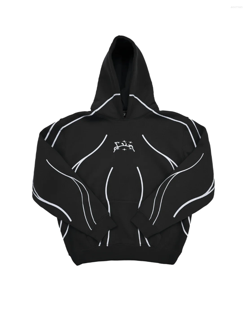 Men&#039;s Hoodies Divin Hoodie Harajuku Hip Hop Striped Graphic Print Oversized Sweatshirt Mens Womens Gothic Coats Jacket Clothes