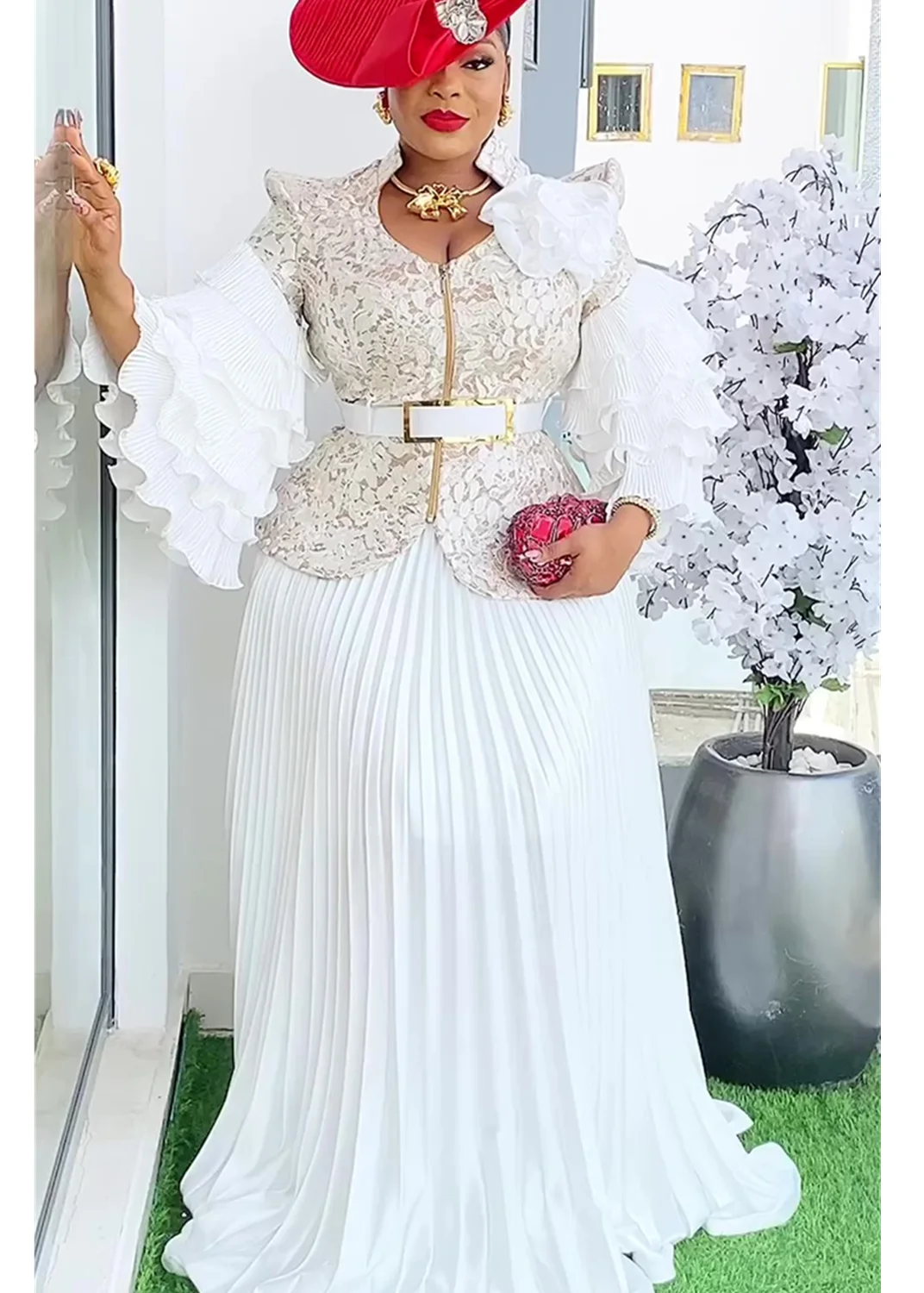 African Clothes for Women 2 PCS Sets Tops And Skirts Suits Ankara Turkey Outfits Gown Plus Size Wedding Party Dresses