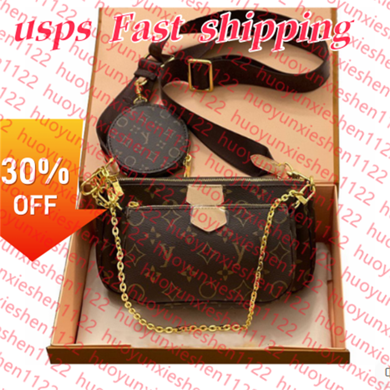 Luxurys Genuine Leather Designer Bag 3 Multi FELICIE POCHETTE Chain Women Bag Handbag Crossbody Purse Fashion Woman Shoulder Bags Lady Tote Bag Wall