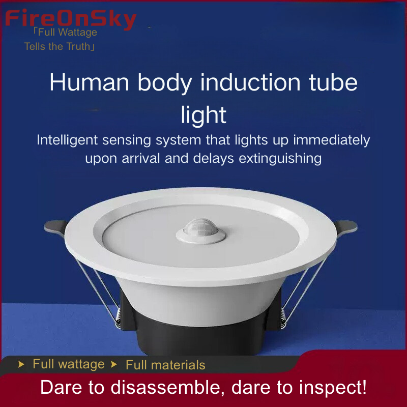 led smart voice-controlled human body sensor downlights, embedded ceiling lights, home ceiling, entrance hall, corridor spotlights 33