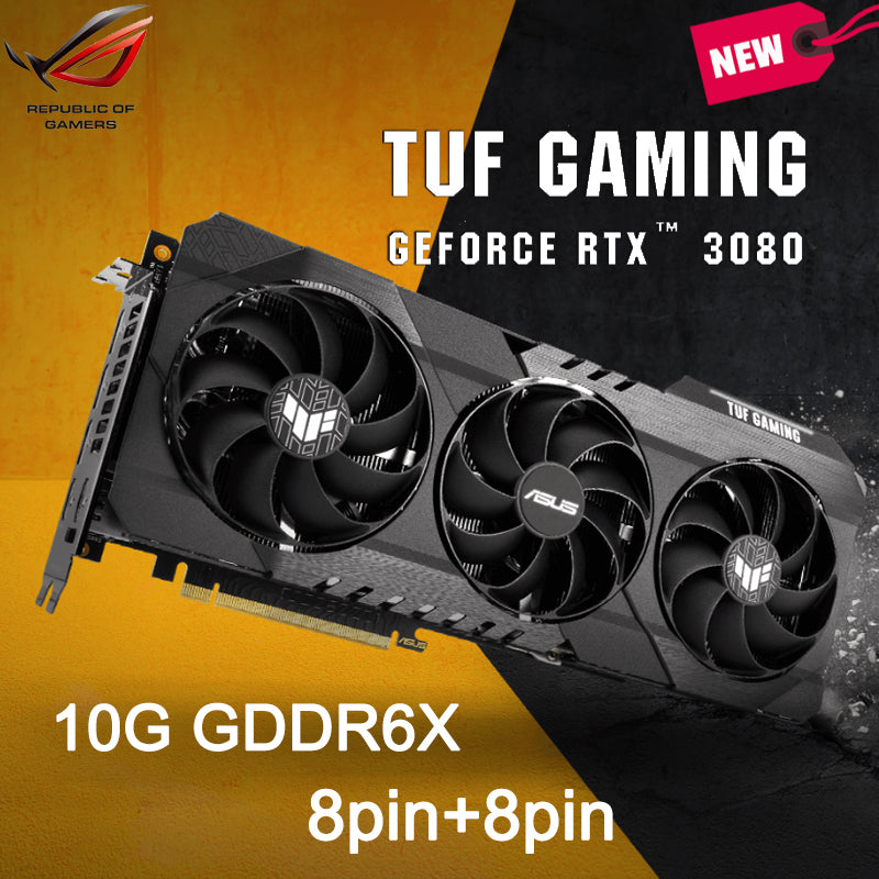 Asus New Graphics Card TUF-RTX3080-O10G-GAMING Placa De Vdeo GDDR6X 19000MHz 320Bit RTX 3080 GPU Motherboard Video Card Economy