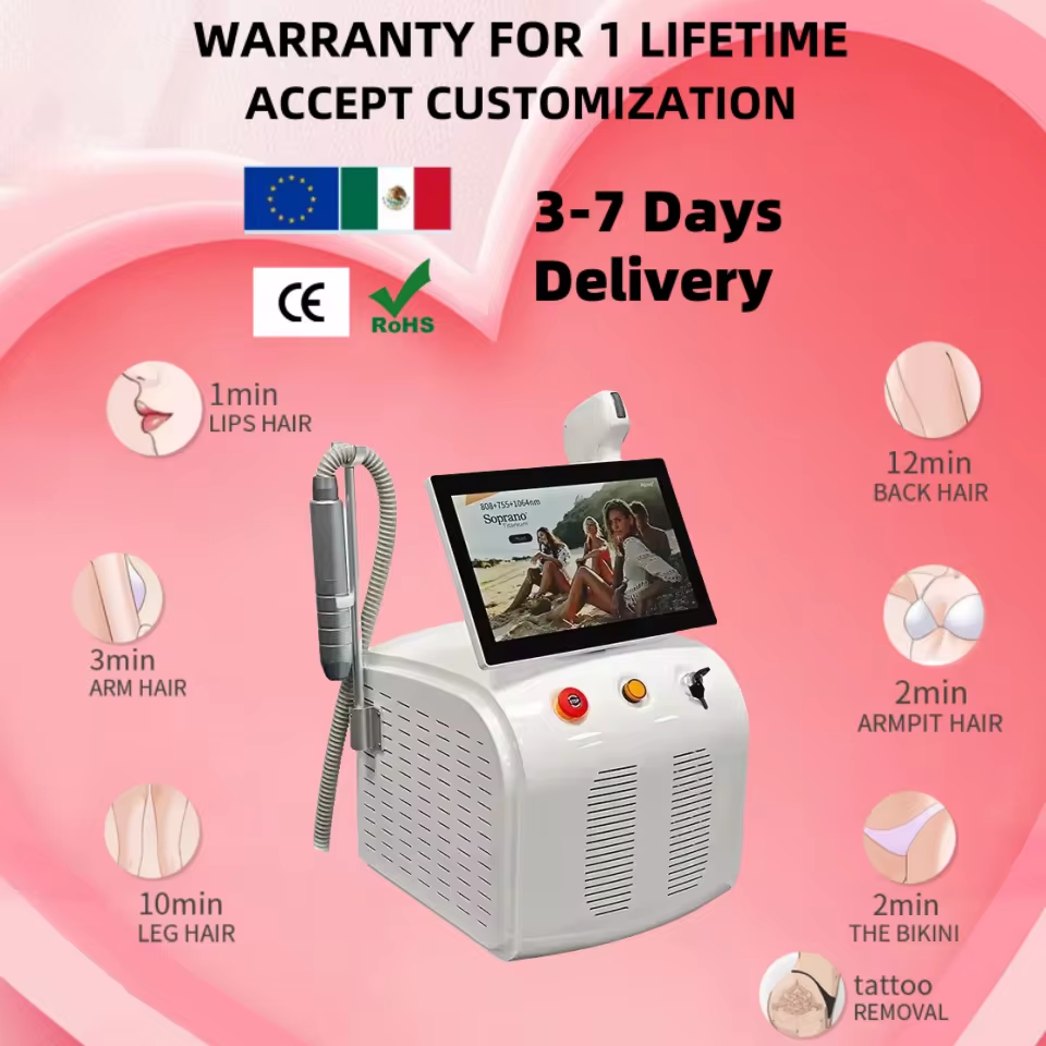 Professional Picosecond Laser Tattoo Remova 3500W Diode Laser Freezing Point Painless Hair Removall 2 In 1 Machine