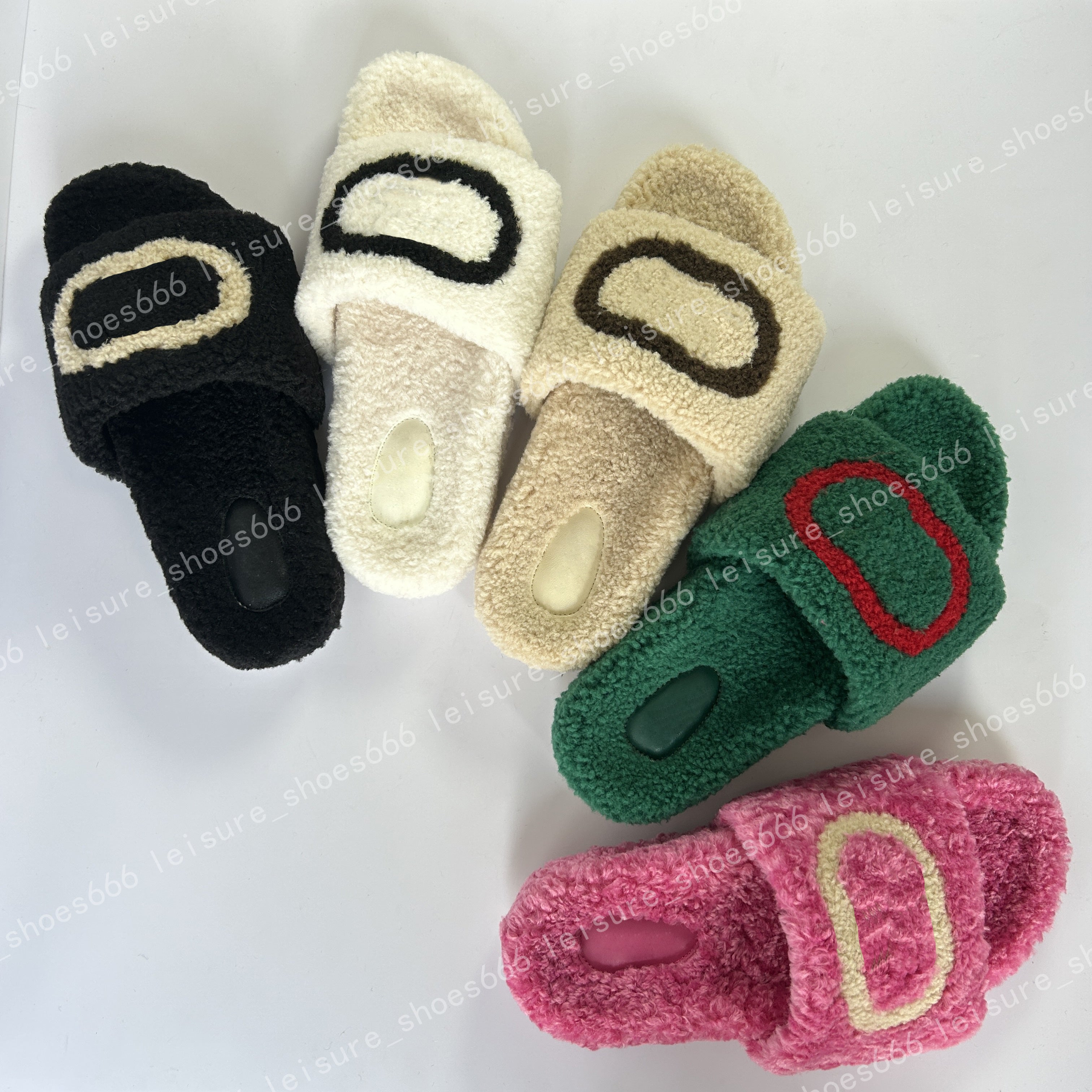 Luxurys Designers Wool Slippers Slides Sandals Girl Flip Flop Slipper Slide Winter Fur Fluffy Furry Warm Letters Comfortable Fuzzy