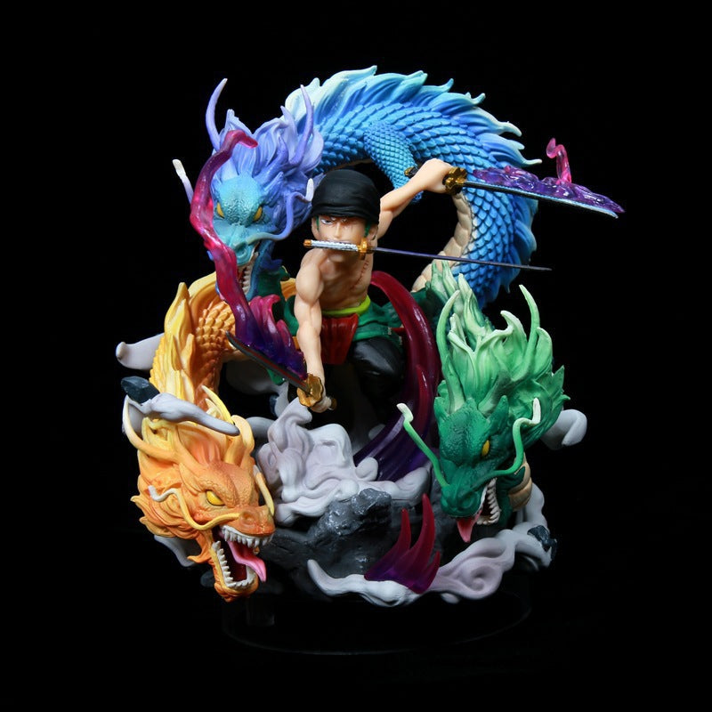 Novelty Games One Piece Large Figure Three Dragon Roronoa Zoro Toys Collectible Ornaments