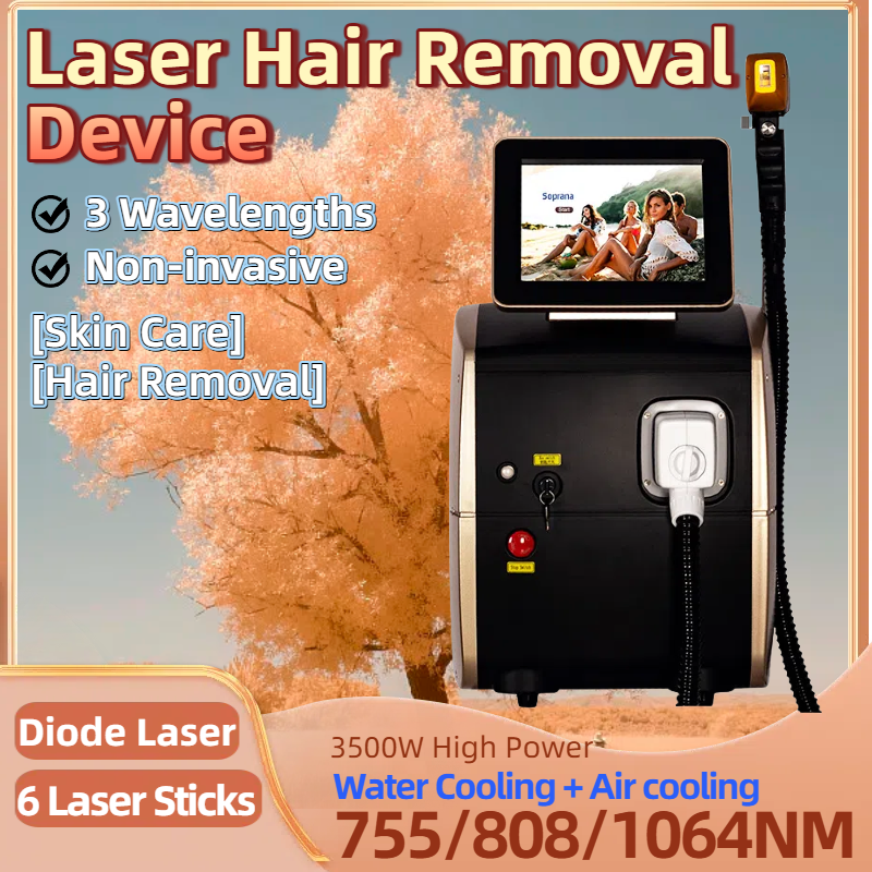 The Latest 808NM Diode Hair Remover 3000W Professional Three-wavelength 755nm 808nm 1064nm Painless Hair Removal Efficient Permanent Hair Removal La