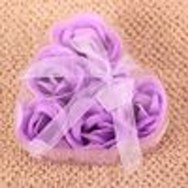 Soap flower set hardmade rose petals flower paper soap Purple 180pcs = 30boxes ( 6pcs = 1box ) choose color