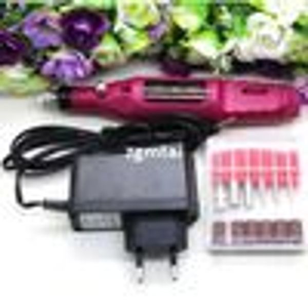 Wholesale -New 1 Set 6 Bit File Tool Pen Shaped Electric Nail Art Drill Manicure Pedicure#E592