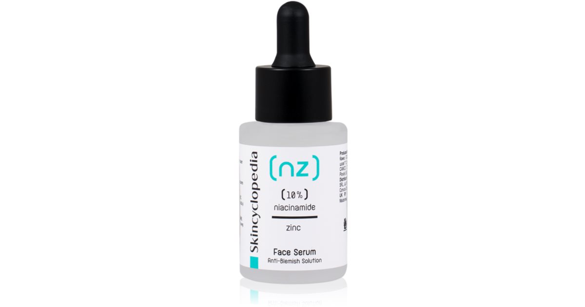 Skincyclopedia 10 % niacinamidsyre + sink ansiktsserum for problematisk hud, akne 30 ml