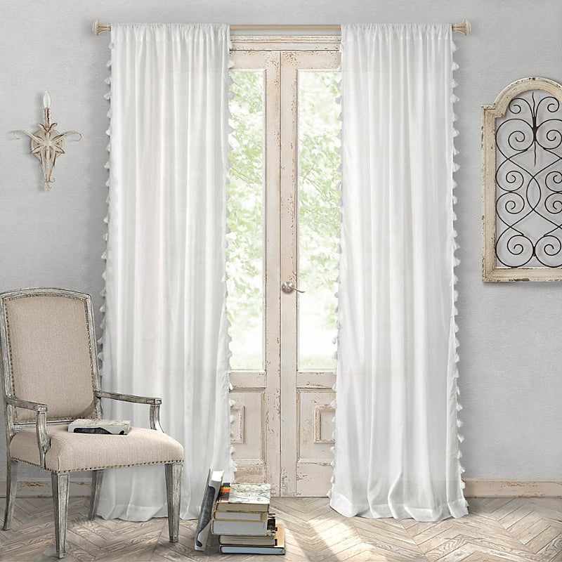 Elrene Home Fashions Bianca Tassel Curtain Panel, 52 x 84