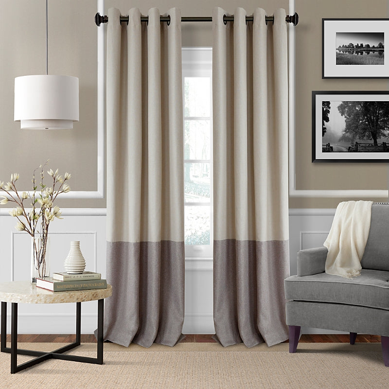 Elrene Home Fashions Braiden Color Block Blackout Curtain Panel, 52 x 95
