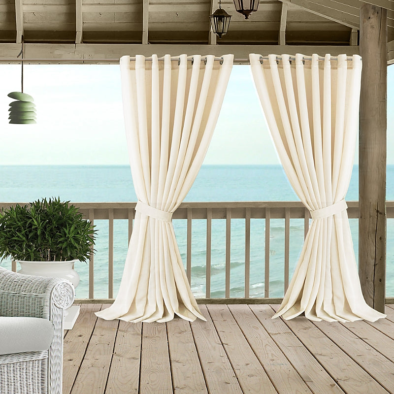 Elrene Home Fashions Carmen Sheer Indoor-Outdoor Tieback Curtain Panel, 114 x 108