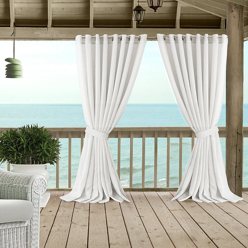 Elrene Home Fashions Carmen Sheer Indoor-Outdoor Tieback Curtain Panel, 114 x 84