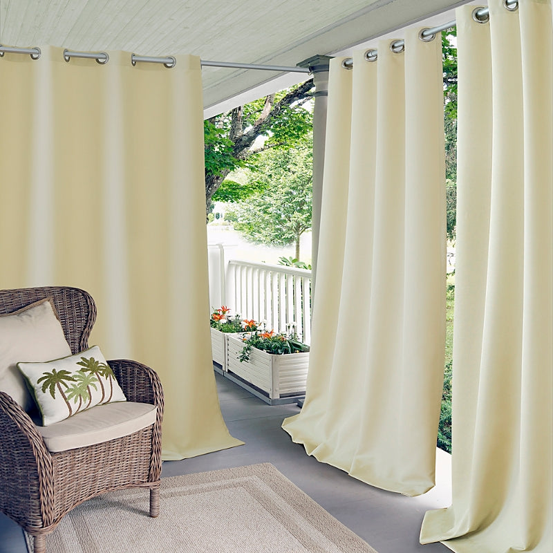 Elrene Home Fashions Connor Solid Indoor-Outdoor Curtain Panel, 52 x 95