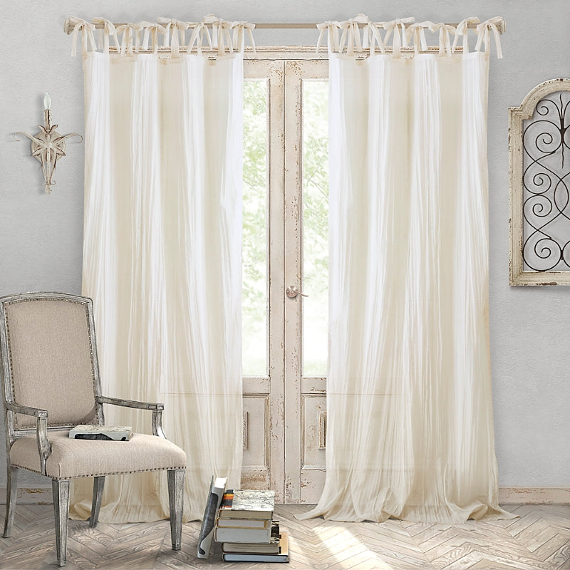 Elrene Home Fashions Jolie Semi-Sheer Pleated Curtain Panel, 52 x 84