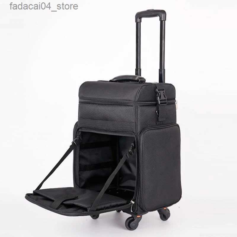 Suitcases Women large capacity Trolley Cosmetic case Nails Makeup Toolbox Trolley Suitcase Multifunction Beauty Tattoo Box Rolling Luggage Q240115