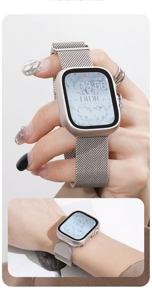 Tempered Glass Watch Case Cover For Apple iWatch Protective Bumper Screen Protector Shell Pc Double Diamond Rhinestone Suitable Cover
