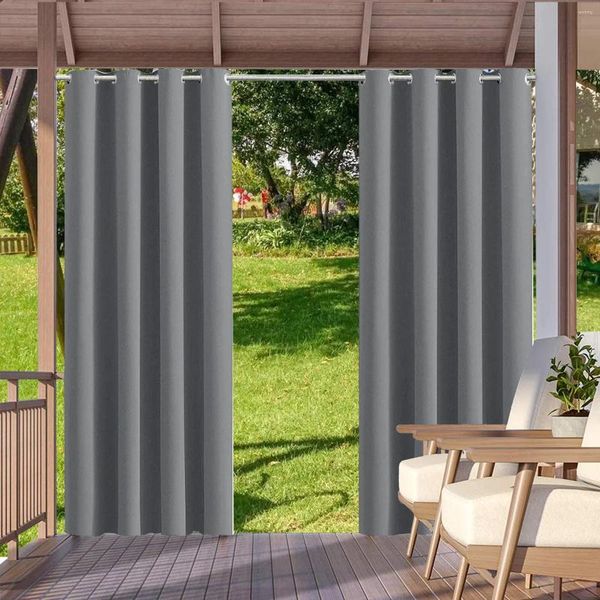 Curtain Outdoor Waterproof Patio Curtains Indoor Blackout For Living Room Bedroom Pavilion Terrace Garden Porch
